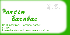 martin barabas business card