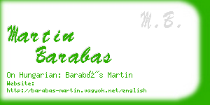 martin barabas business card